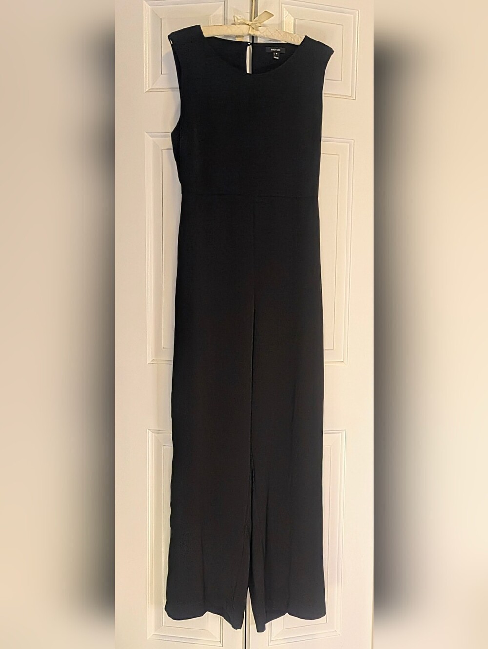 RW&CO Sleeveless Keyhole Back-Slit Black Jumpsuit Sz 12